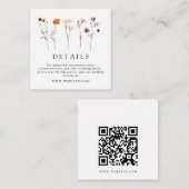 Wildblume Lesbischer Pride Floral Wedding QR Code Begleitkarte (Vorne/Hinten)