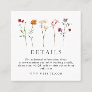 Wildblume Lesbischer Pride Floral Wedding QR Code Begleitkarte