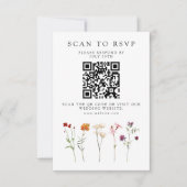 Wildblume Lesbischer Pride Floral Wedding QR Code RSVP Karte (Vorderseite)