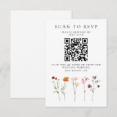 Wildblume Lesbischer Pride Floral Wedding QR Code RSVP Karte (Vorne/Hinten)