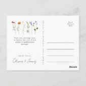 Wildblume LGBT Gay Pride Blumenzange Vielen Dank Postkarte (Rückseite)