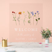 Wildblume LGBTQ Gay Pride Blumenzehen Acrylschild (Hochzeit)