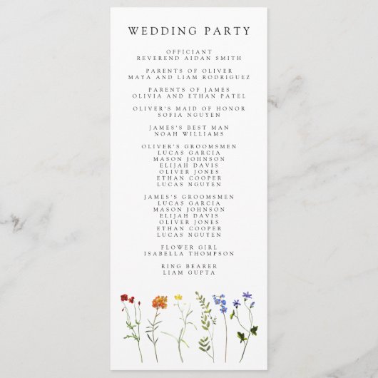 Wildblume LGBTQ Gay Pride Blumenzehen Programm (Rückseite)