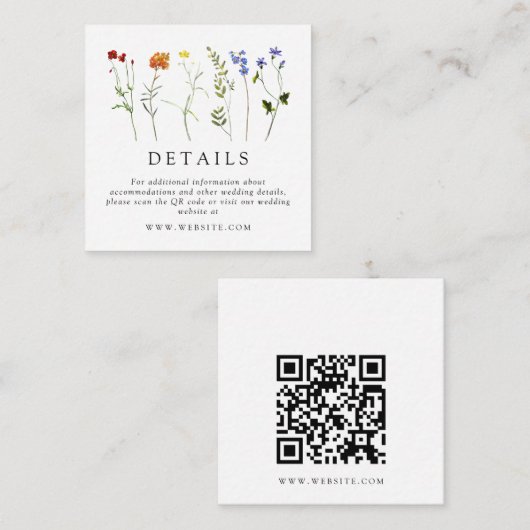 Wildblume LGBTQ Gay Pride Blumenzwiebelcode QR-Cod Begleitkarte (Vorne/Hinten)