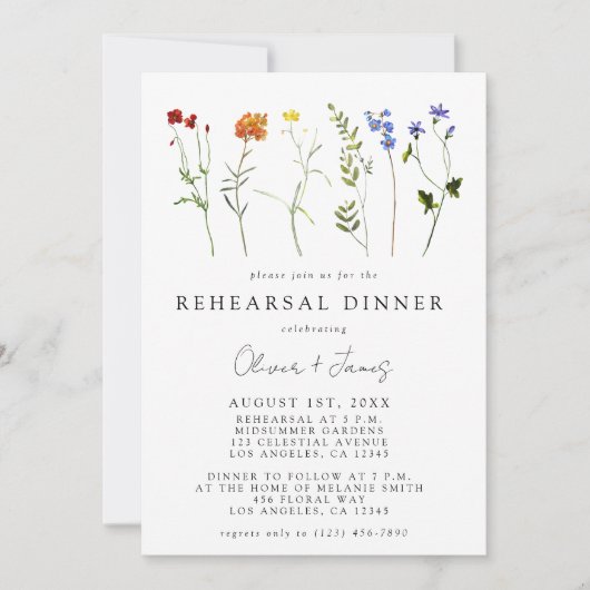 Wildblume LGBTQ Gay Pride Probe Einladung (Vorderseite)