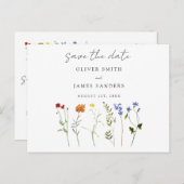 Wildblume LGBTQ Gay Pride Save the Date floral Einladungspostkarte (Vorne/Hinten)