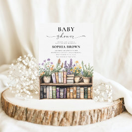 Wildblume Library Book Baby Dusche Einladung