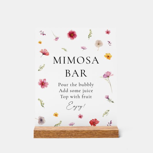 Wildblume Liebe im Bloom Brautparty Mimosa Bar Acrylschild (Vorderseite)