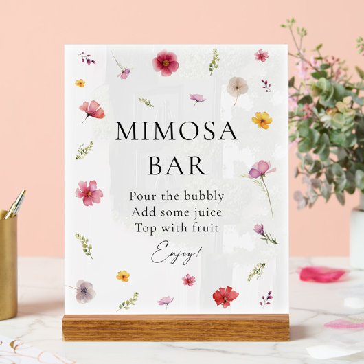 Wildblume Liebe im Bloom Brautparty Mimosa Bar Acrylschild