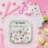 Wildblume Liebe im blühenden Brautparty Pappteller (Party)