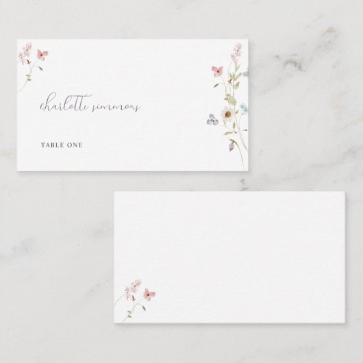 Wildblume Liebe in Bloom Brautparty Platzkarte (Vorne/Hinten)