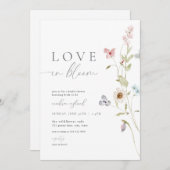 Wildblume Liebe in Blütendusche Einladung (Vorne/Hinten)