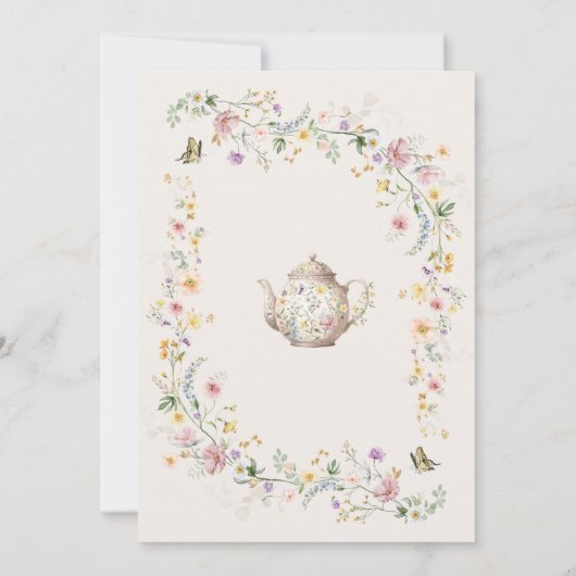 Wildblume Liebe ist Brewing Tee Party Brautparty Einladung (Rückseite)