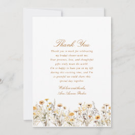 Wildblume Liebe ist im blühenden Brautparty Dankeskarte