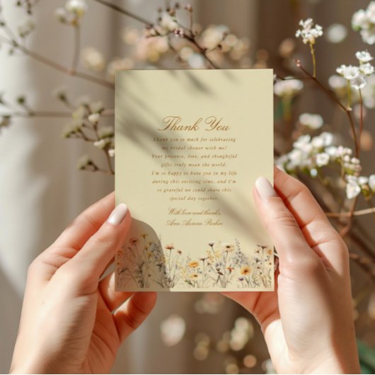 Wildblume Liebe ist im blühenden Brautparty Dankeskarte