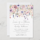 Wildblume Liebe ist im blutblühenden Brautparty Einladung (Vorderseite)