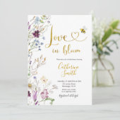 Wildblume Liebe ist in Bloom Brautparty Invitati Einladung (Stehend Vorderseite)