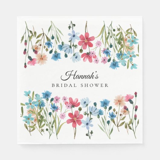 Wildblume Liebe ist in Bloom Brautparty Serviette (Vorderseite)