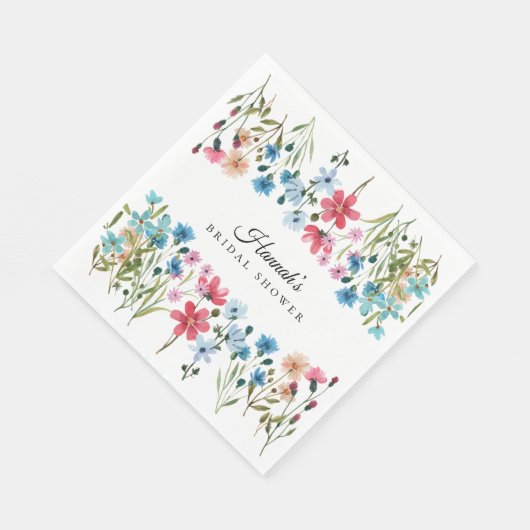 Wildblume Liebe ist in Bloom Brautparty Serviette (Ecke)