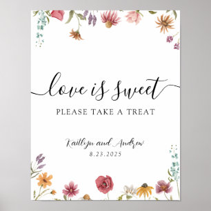 Wildblume Liebe ist süß Bitte nehmen Sie eine Leck Poster