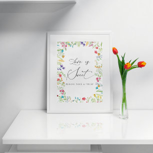 Wildblume Liebe ist süß Bitte nehmen Sie eine Leck Poster