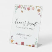 Wildblume Liebe ist süß Bitte nehmen Sie eine Leck Sockelschild (Vorderseite)