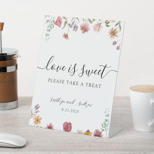 Wildblume Liebe ist süß Bitte nehmen Sie eine Leck Sockelschild (In SItu)