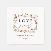 Wildblume Liebe ist süße Hochzeit Napkins Serviette (Vorderseite)