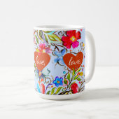 Wildblume Liebe Periwinkle Kaffeetasse (VorderseiteRechts)