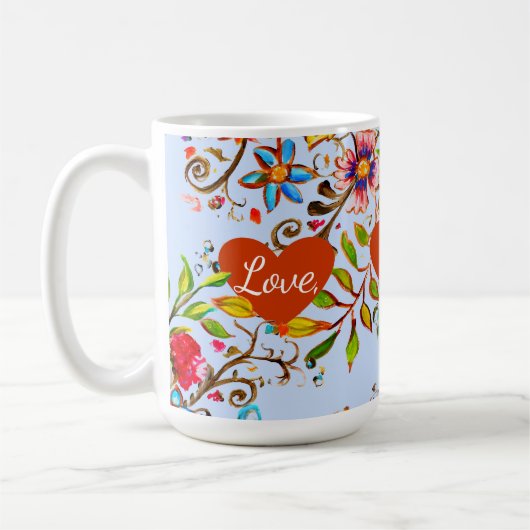 Wildblume Liebe Periwinkle Kaffeetasse (Links)