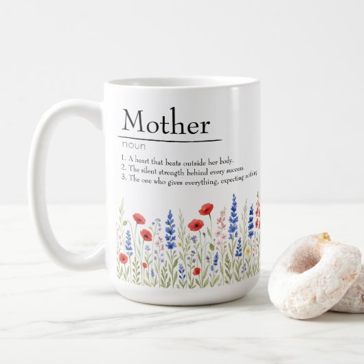 Wildblume Liebe - Tasse mit Herzstillstand (Mit Donut)