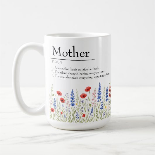 Wildblume Liebe - Tasse mit Herzstillstand (Links)
