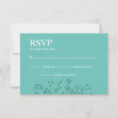 Wildblume Light Green Wedding RSVP Karte (Vorderseite)