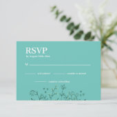 Wildblume Light Green Wedding RSVP Karte (Stehend Vorderseite)