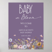Wildblume Lila Baby in Bloom Baby Dusche Poster (Vorne)