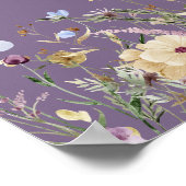 Wildblume Lila Baby in Bloom Baby Dusche Poster (Ecke)