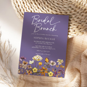 Wildblume Lila Blumengarten Bridal Brunch Einladung
