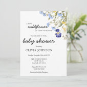 Wildblume Lila Blumengeschlecht Neutral Einladung (Stehend Vorderseite)