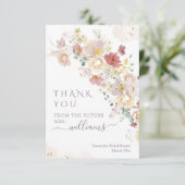 Wildblume Lila Frühling Brautparty Dankeskarte (Stehend Vorderseite)