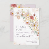 Wildblume Lila Frühling Brautparty Dankeskarte (Vorne/Hinten)