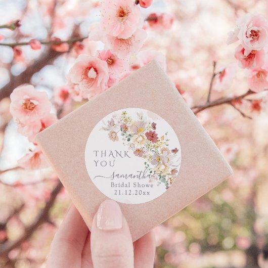 Wildblume Lila Frühling Brautparty Runder Aufkleber