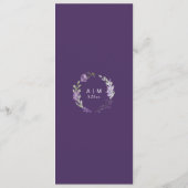 Wildblume lila & Lavendel Hochzeit Menükarte (Rückseite)