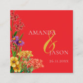 Wildblume Lila Orange Blumenzwiebeldetails Begleitkarte (Vorderseite)