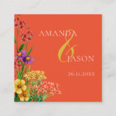 Wildblume Lila Orange Blumenzwiebeldetails Begleitkarte (Vorderseite)