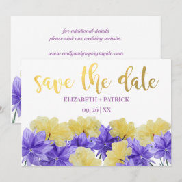 Wildblume lila Rhapsodie Save the Date Einladung