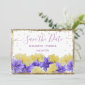 Wildblume lila Rhapsodie Save the Date Einladung (Stehend Vorderseite)