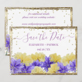 Wildblume lila Rhapsodie Save the Date Einladung (Vorne/Hinten)