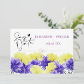 Wildblume lila Rhapsodie Save the Date Einladung (Stehend Vorderseite)