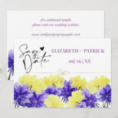 Wildblume lila Rhapsodie Save the Date Einladung (Vorne/Hinten)