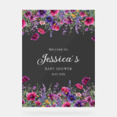 Wildblume, Lila-rosa-Blume-Babydusche Acrylschild (Vorderseite)